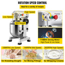 Commercial Food Mixer 30Qt, Food Mixer Commercial with Timing Function, 1100W Stainless Steel Bowl Heavy Duty Electric Commercial Mixer with 3 Speeds Adjustable 108/199/382 RPM, Dough Hook Whisk