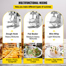 Commercial Food Mixer 30Qt, Food Mixer Commercial with Timing Function, 1100W Stainless Steel Bowl Heavy Duty Electric Commercial Mixer with 3 Speeds Adjustable 108/199/382 RPM, Dough Hook Whisk