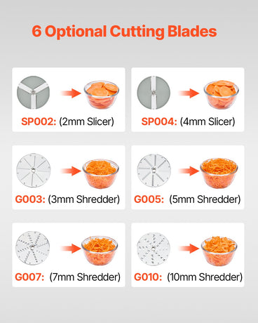 Food Processor & Vegetable Chopper w/ 6 Blades Food-Grade Stainless Steel