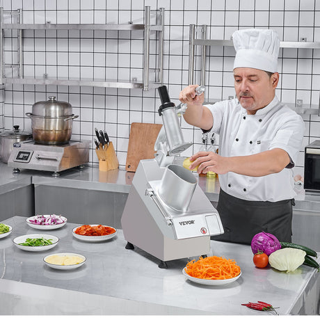 Food Processor & Vegetable Chopper w/ 6 Blades Food-Grade Stainless Steel