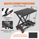 VEVOR Hydraulic Lift Table Cart, 330lbs Capacity 28.5" Lifting Height, Manual Single Scissor Lift Table with 4 Wheels and Non-slip Pad, Hydraulic Scissor Cart for Material Handling, Black