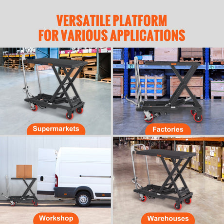 VEVOR Hydraulic Lift Table Cart, 330lbs Capacity 28.5