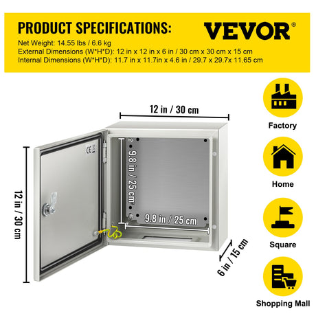 NEMA Steel Enclosure, 12 x 12 x 6''steel electrical box
electrical enclosur NEMA 4X Steel Electrical Box, IP66 Waterproof & Dustproof, Outdoor/Indoor Electrical Junction Box, with Mounting Plat