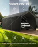 Carport Car Canopy 12x20FT Heavy Duty Car Shelter with Sidewalls White