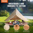 Canvas Bell Tent 4m/13.12ft 4-Season Camping Yurt Tent with Stove Jack