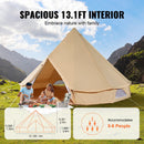 Canvas Bell Tent 4m/13.12ft 4-Season Camping Yurt Tent with Stove Jack