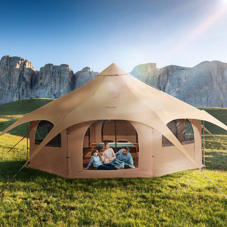 Canvas Tent 4 Seasons 5 m/16.4 ft Bell Tent for Camping with Stove Jack