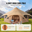 Canvas Tent 4 Seasons 5 m/16.4 ft Bell Tent for Camping with Stove Jack