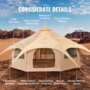 Canvas Tent 4 Seasons 5 m/16.4 ft Bell Tent for Camping with Stove Jack