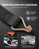 VEVOR Ladder Rack Ratchet Straps, Black Square Tube Mount, 38 mm Wide x 2.25 m Long Black Ladder Rack Straps with Double J-Hooks, 226.8 kg Load Heavy Duty, Cargo Buckle Lock Strap (4 Pack)