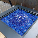Fire Glass, 20LBS / 9KG High-Temperature Resistant Fireplace Rocks, 1/2-Inch / 12.7 mm Reflective & Smokeless Firepit Glass Rock, High Luster Stone Landscaping for Fire Pit Table, Cobalt Blue