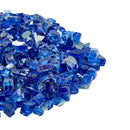 Fire Glass, 20LBS / 9KG High-Temperature Resistant Fireplace Rocks, 1/2-Inch / 12.7 mm Reflective & Smokeless Firepit Glass Rock, High Luster Stone Landscaping for Fire Pit Table, Cobalt Blue