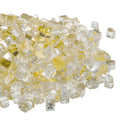 Fire Glass, 10 LBS / 4.5 KG High-Temperature Resistant Fireplace Rocks, 1/2-Inch / 12.7 mm Reflective & Smokeless Firepit Glass Rock, High Luster Stone Landscaping for Fire Pit Table, Gold