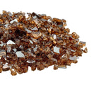 Fire Glass, 10 LBS / 4.5 KG High-Temperature Resistant Fireplace Rocks, 1/4-Inch / 6.35 mm Reflective & Smokeless Firepit Glass Rock, High Luster Stone Landscaping for Fire Pit Table, Copper