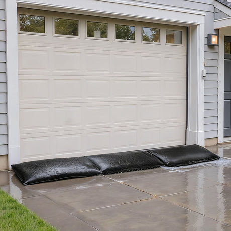 VEVOR Flood Barrier, 10 Pack, 430 x 830 mm Flood Bags with Bucket, Reusable Water Absorbent Barrier Activated by Water, Sandless Sandbags Blockage, Flooding Prevention Bags for Door, Basement, Garage