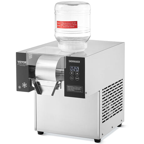 Commercial Snowflake Ice Machine, 276LBS/24H Snowflake Ice Maker, Stainless Steel Ice Shaver Machine, Electric Snow Cone Maker, Air Cooling System for Rapid Heat Dissipation, for Bakery, Cafe