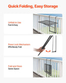Balcony Hanging Table, 610 x 410 mm Metal Folding Balcony Railing Table, Outdoor Balcony Bar Table for Railings, 5-Level Adjustable, Fit Railing from 1" to 4.7", Serving Table for Patio & Deck