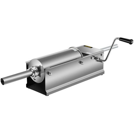 Manual Sausage Stuffer, 5 L / 11 LBS Horizontal Sausage Machine, Dual-Speed Meat Stuffer, Made of Food-Grade 304 Stainless Steel, Includes 5 Stuffing Tubes, for Home Kitchen Restaurant Commercia