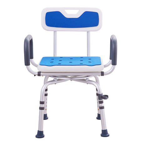 VEVOR Swivel Shower Chair 360 Degree, Adjustable Shower Seat with Armrests and Backrest for Inside Shower or Bathtub, Non-Slip Rotating Bathtub Chair Seat for Elderly Disabled Injured, 400lbs Capacity