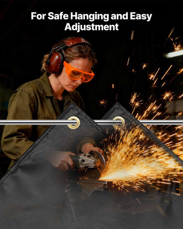 VEVOR Welding Blanket, 1219mm x 1829mm Silicone Coated Fiberglass Welding Blanket, 1800°F Heat Resistant Safety Protection Blankets, Flame Retardant Fireproof Insulation Mat with Metal Grommets
