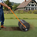 VEVOR Compost Spreader, 24 in Wide Peat Moss Spreader with T Shaped Handle, 3 Heights Adjustable, Powder-Coated Steel Garden Peat Moss Roller, Heavy Duty Grass Seed Spreaders for Planting Seeding