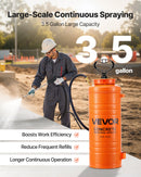 VEVOR Industrial Concrete Sprayer, 14L Stainless Steel Sprayer, Heavy Duty Tri-Poxy Pump Sprayers, 52cm Wand with Ergonomic Gun Handle, 1.2m & 3m Hoses, 2 Brass Nozzles for Construction, Garden
