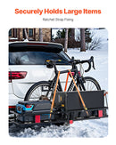 VEVOR 53" x 19" x 5", Hitch Cargo Carrier, 500 lbs Capacity Hitch Cargo Carrier with Hitch Stabilizer & Ratchet Straps, Hitch Mount Cargo Carrier with Cargo Net with Hook, Fit for SUVs