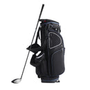 Golf Cart Bag with 14 Way Organizer Divider Top, 35” 11 Pockets Premium Cart Bag with Stand, Durable Golf Bags with Handles & Dust Cover & Detachable Dual Strap for Men & Women, Black White