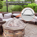 Fire Pit Spark Screen Round 36", Reinforced Heavy Duty Steel Metal Cover, Outdoor Firepit Lid, Easy-Opening Top Screen Covers Round with Ring Handle for Outdoor Patio Fire Pits Backyard