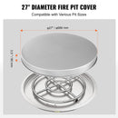 Fire Pit Cover Lid, 27" Portable Firepit Spark Screen,Stainless Steel Steel Metal Cover, Easy-Opening Outdoor Wood Burning and Camping Stove Accessory, for Outdoor Patio Fire Pits Backyard