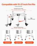 Fire Pit Stand, 38-68.6 cm Adjustable Stretch with 4 Casters, Firepit Stand for Solo Stove Bonfire Ranger Yukon & Other Outside Firepit, Stainless Steel Camping Fire Pit Accessory for Fireplace