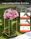 VEVOR Wedding Flower Stand, 10PCS 40cm Column Flower Stand, Floral Stands with Acrylic Laminate, Gold Rectangular Floral Display Rack for Wedding, Party, Birthday, Home,  Gold Centerpiece Stands