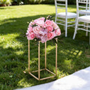 VEVOR Wedding Flower Stand, 10PCS 40cm Column Flower Stand, Floral Stands with Acrylic Laminate, Gold Rectangular Floral Display Rack for Wedding, Party, Birthday, Home,  Gold Centerpiece Stands