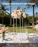 VEVOR Wedding Flower Stand, 10PCS 50cm Column Flower Stand, Floral Stands with Acrylic Laminate, Cylindrical Cubic Floral Display Rack for Wedding, Party, Birthday, Home, Centerpiece Stands