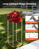 VEVOR Wedding Flower Stand, 10PCS 60cm Column Flower Stand, Floral Stands with Acrylic Laminate, Gold Rectangular Floral Display Rack for Wedding, Party, Birthday, Home,  Gold Centerpiece Stands