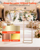 VEVOR Wedding Flower Stand, 10PCS 60cm Column Flower Stand, Floral Stands with Acrylic Laminate, Gold Rectangular Floral Display Rack for Wedding, Party, Birthday, Home,  Gold Centerpiece Stands