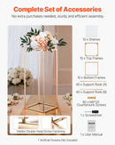 VEVOR Wedding Flower Stand, 10PCS 60cm Column Flower Stand, Floral Stands with Acrylic Laminate, Gold Rectangular Floral Display Rack for Wedding, Party, Birthday, Home,  Gold Centerpiece Stands