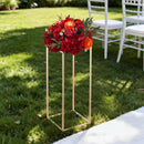 VEVOR Wedding Flower Stand, 10PCS 60cm Column Flower Stand, Floral Stands with Acrylic Laminate, Gold Rectangular Floral Display Rack for Wedding, Party, Birthday, Home,  Gold Centerpiece Stands