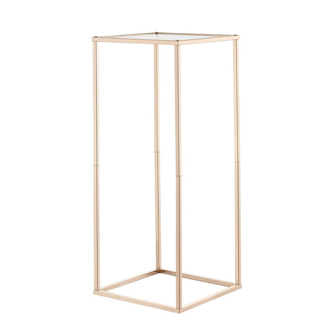 VEVOR Wedding Flower Stand, 10PCS 60cm Column Flower Stand, Floral Stands with Acrylic Laminate, Gold Rectangular Floral Display Rack for Wedding, Party, Birthday, Home,  Gold Centerpiece Stands