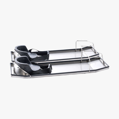 VEVOR Concrete Knee Boards Stainless Steel, 30'' x 8'' Concrete Sliders, Knee Boards For Concrete, Concrete Knee Pads Moving Sliders, with Knee Pads & Board Straps for Cement and Concrete Finishing