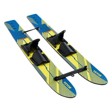VEVOR Water Skis 116.8 cm / 46 inch, Water Ski Trainers with X-7 Adjustable Bindings, Double-Handle Rope & Removable Stabilizing Bar, Training Waterskis Combo for Youth Up to 136 kg