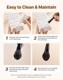 VEVOR 9-Piece Makeup Brush Set for Foundation Blending Eyeshadow, Professional Makeup Brush Kit with Soft Natural Wool & Vegan Synthetic Bristles, Ergonomic Wood Handle, Travel-Friendly Storage Bag