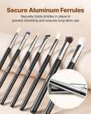 VEVOR 15-Piece Makeup Brush Set for Foundation Blending Eyeshadow, Professional Vegan Brushes with Soft Synthetic Bristles, Ergonomic Wood Handle & Aluminum Ferrule, Portable and Travel-Friendly