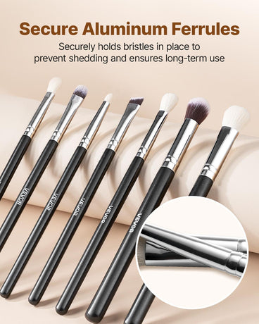 VEVOR 15-Piece Makeup Brush Set for Foundation Blending Eyeshadow, Professional Vegan Brushes with Soft Synthetic Bristles, Ergonomic Wood Handle & Aluminum Ferrule, Portable and Travel-Friendly