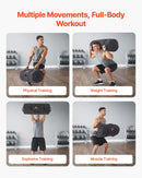 VEVOR Workout Sandbag, Heavy Duty Workout Power Bags with Handles, 23-56 kg Adjustable Slam Bag for Fitness Strength Weight Training Cross-Training, Home Gym Exercise, Black (Unfilled)