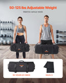 VEVOR Workout Sandbag, Heavy Duty Workout Power Bags with Handles, 23-56 kg Adjustable Slam Bag for Fitness Strength Weight Training Cross-Training, Home Gym Exercise, Black (Unfilled)