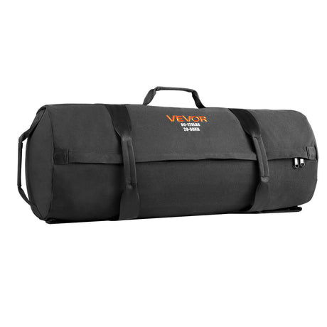 VEVOR Workout Sandbag, Heavy Duty Workout Power Bags with Handles, 23-56 kg Adjustable Slam Bag for Fitness Strength Weight Training Cross-Training, Home Gym Exercise, Black (Unfilled)