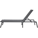 Chaise Lounge Chair Outdoor, Aluminum Patio Lounge Chair with Adjustable 5-Position, Folding Pool Lounge Chair Recliner and Full Flat Tanning Chair for Patio, Beach, Pool, Dark Grey