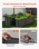 Metal Raised Garden Bed, 2.4 x 0.6 x 0.6 m Oval Outdoor Galvanized Planter Garden Box, Open Bottom Design, Large Planter Raised Bed for Growing Vegetables, Flowers, Herbs, Succulents, Dark Gray