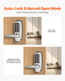 VEVOR Mechanical Keyless Entry Door Lock, 14 Key Mechanical Door Lock with Keys, Mechanical Keypad Door Lock with Handle, Stainless Steel Waterproof Keyless Gate Lock, for Home Office Outdoor Garage